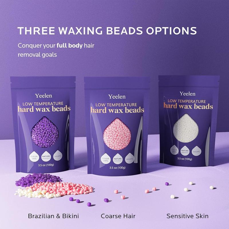 Home Bikini Waxing Kit for Women: for  Lip   Brazilian   Wax Kit for Hair Removal All  Types - with 6 Packs Wax Beads Wax Warmer Kit  Pot