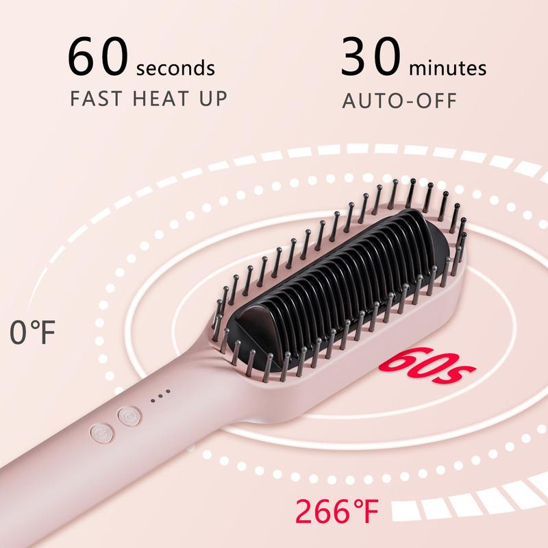 Professional Hair Straightener Brush, 1 Box Adjustable Temperature Hair Straightening Comb, Hair Styling Tool for Women & Men