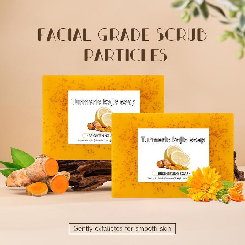 Turmeric Lemon Soap with Foam Net, 8 Counts set Deep Cleansing Facial Soap, Body Wash & Cleansers