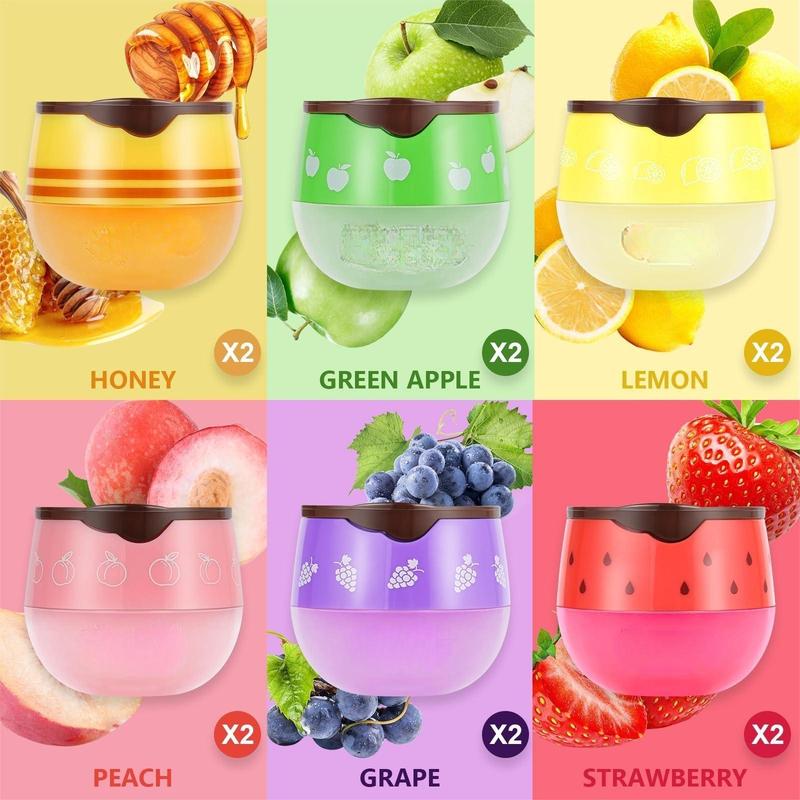 Bee Lip Balm Honey Jar 12pcs, Moisturizing Lip Mask Overnight, Moisturizing Lip Sleeping Mask Prevents Dryness and Cracking, Reduces Lip Lines