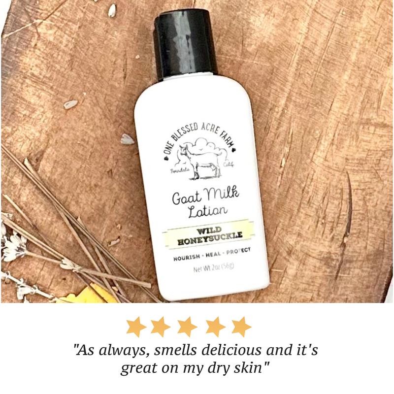 One Blessed Acre Farm Goat Milk Lotion for Hands and Body - Wild Honeysuckle Scent