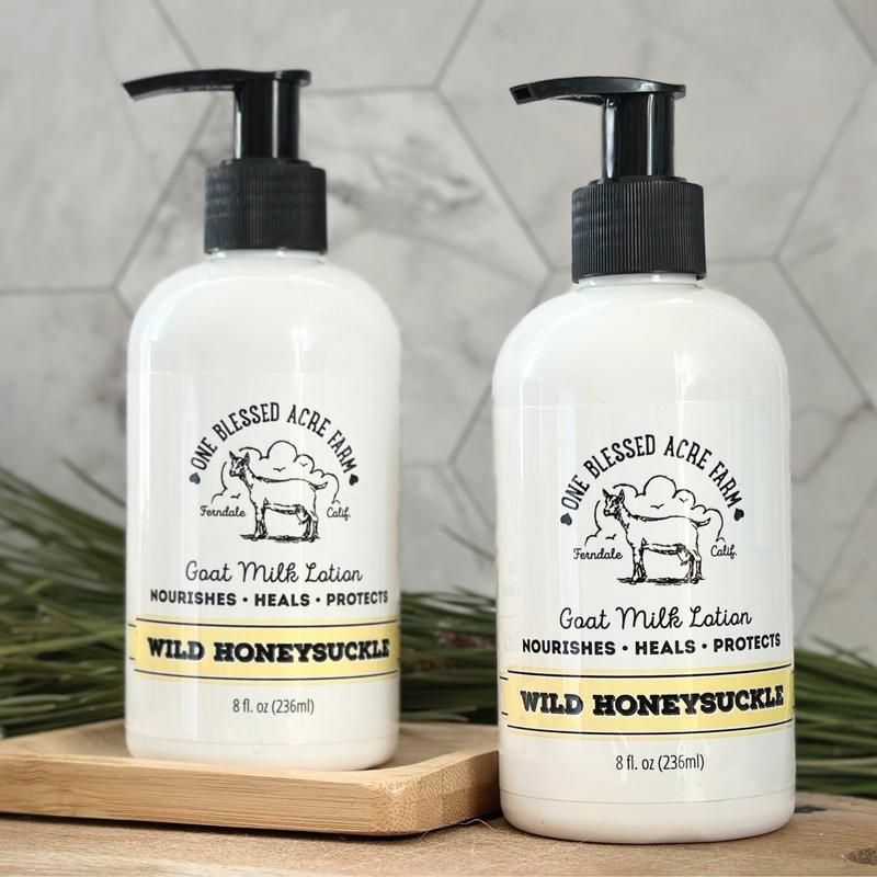 One Blessed Acre Farm Goat Milk Lotion for Hands and Body - Wild Honeysuckle Scent