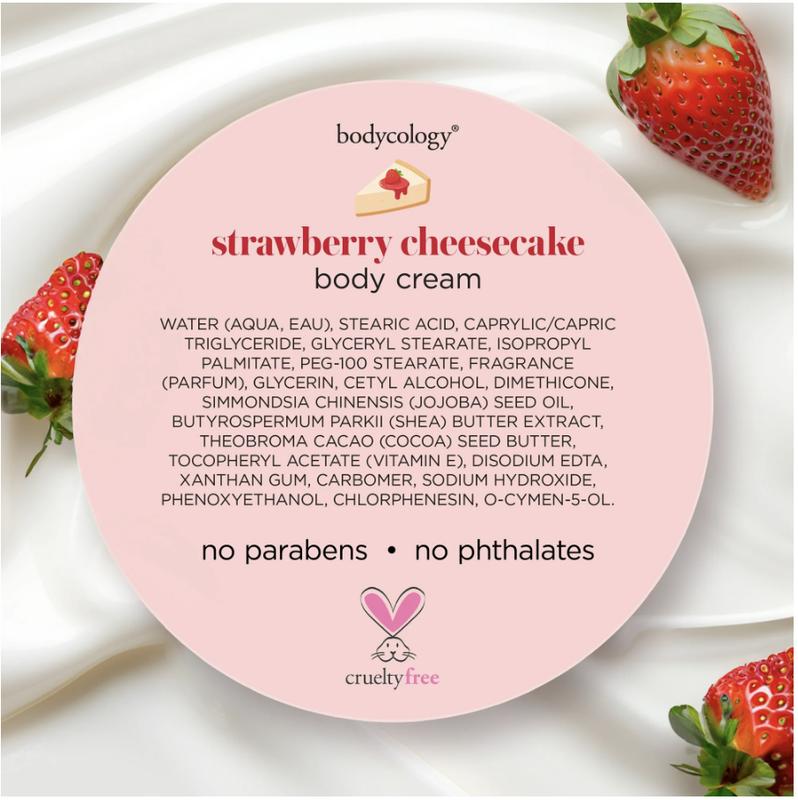 Bodycology Shea Butter Body Cream, Strawberry Cheesecake, 8 oz