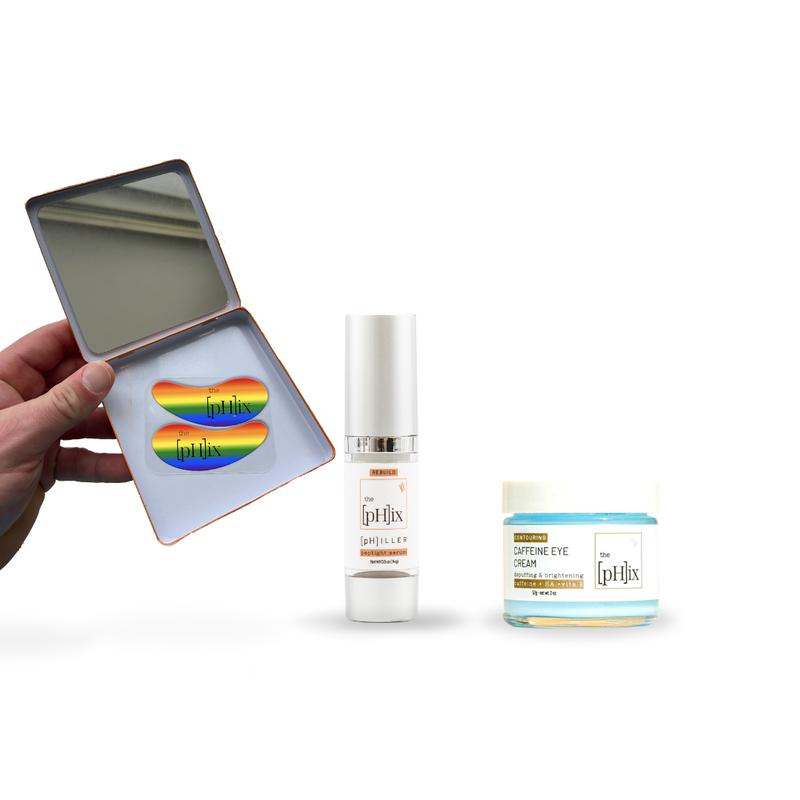 {TikTok Exclusive} the pHix Tightening + Brightening Bundle - Reusable Eye Masks + Philler Tightening Peptide Serum + Caffeine Eye Cream for Dark Under Eyes and Puffy Under Eyes Skincare Gift Skincare Gift