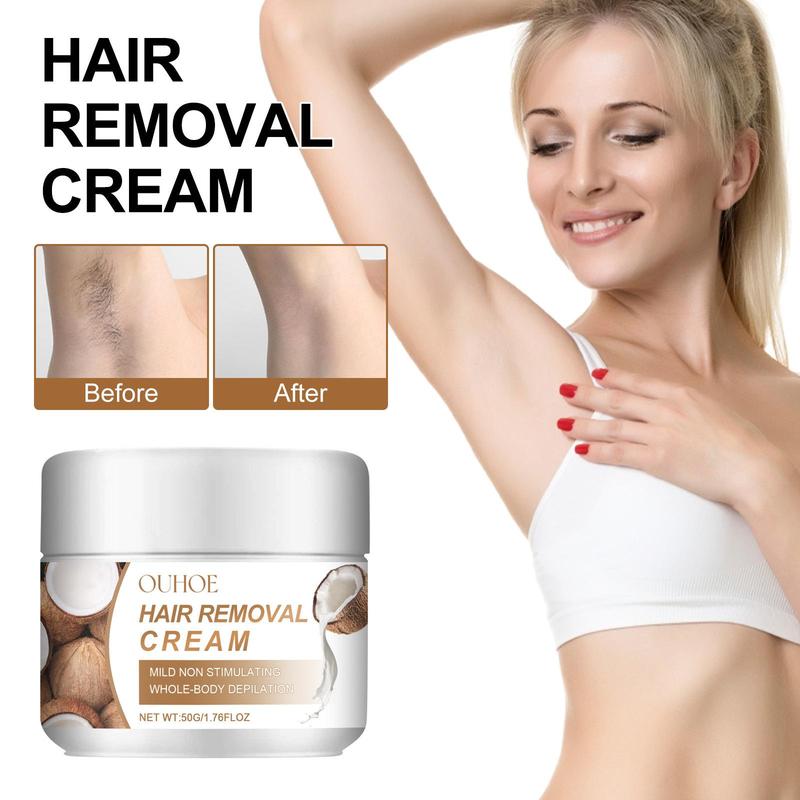 COCONUT HAIR REMOVAL Quick Painless Permanent Hair Removal Cream for Legs, Arms, and Private Parts