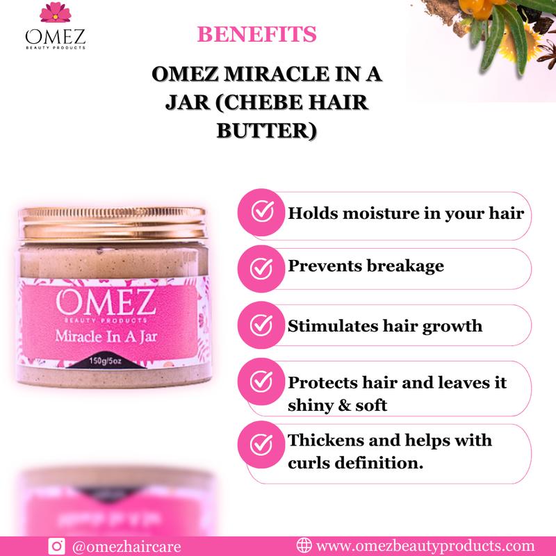 Omez Chebe butter The  Miracle in a jar Infused with chebe powder that help in moisturizing lustorious locks, longer and thicker hair growth. Haircare Comfort