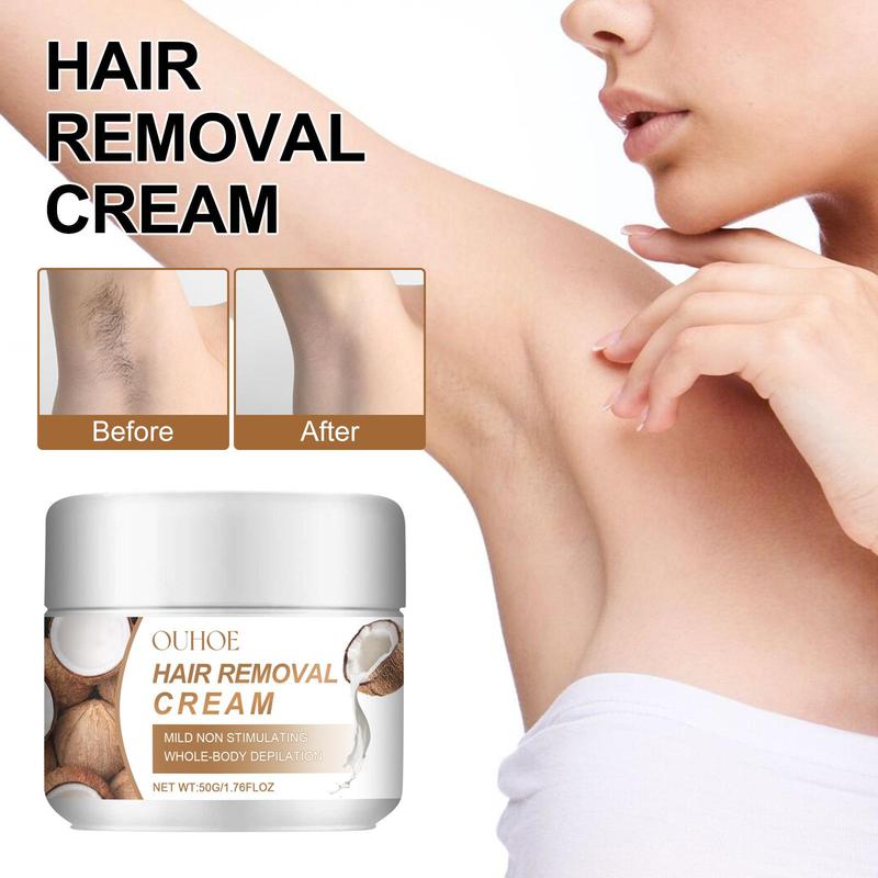 COCONUT HAIR REMOVAL Quick Painless Permanent Hair Removal Cream for Legs, Arms, and Private Parts