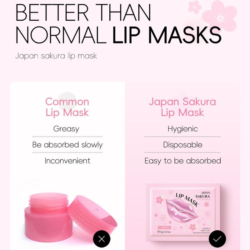 Sakura Lip Care Set, 11pcs set Moisturizing Lip Mask & Lip Balm, Hydrating Lip Care Product for Women & Men, Daily Skincare Product