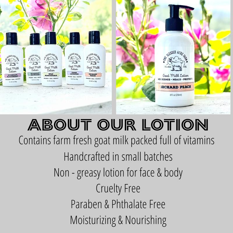 One Blessed Acre Farm Goat Milk Lotion for Hands and Body - Wild Honeysuckle Scent