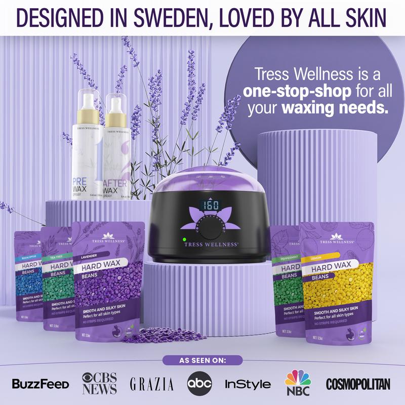 Super Saver Wax Kit by Tress Wellness | Full Body Self Wax Hair Removal | Brazilian & Bikini Waxing | Gentle Wax for Sensitive Skin | Smooth Finish