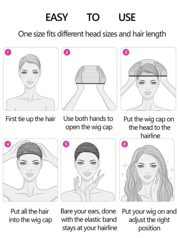 5pcs Skin Friendly Wig Cap, Elastic Breathable Invisible Wig Cap, Perfect For Professional Use