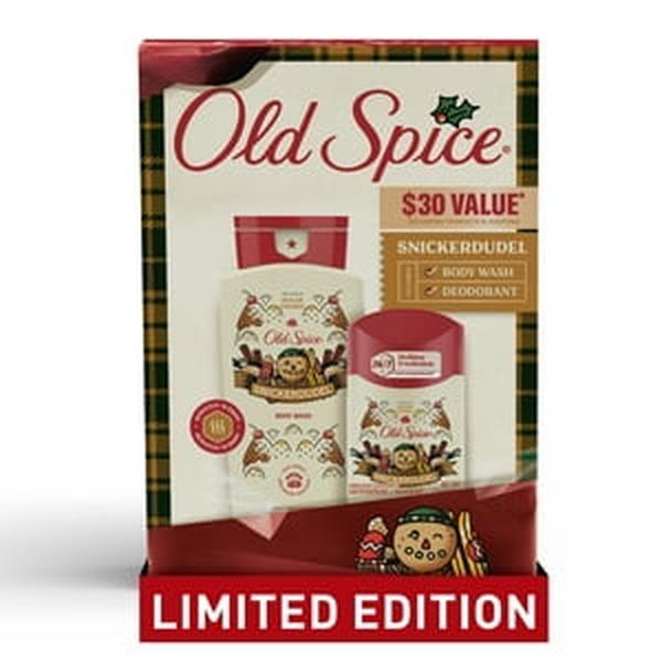 ($30 Value) Old Spice Holiday Gift Pack for Men, SnickerDudel Scent, Body Wash and Antiperspirant and Deodorant