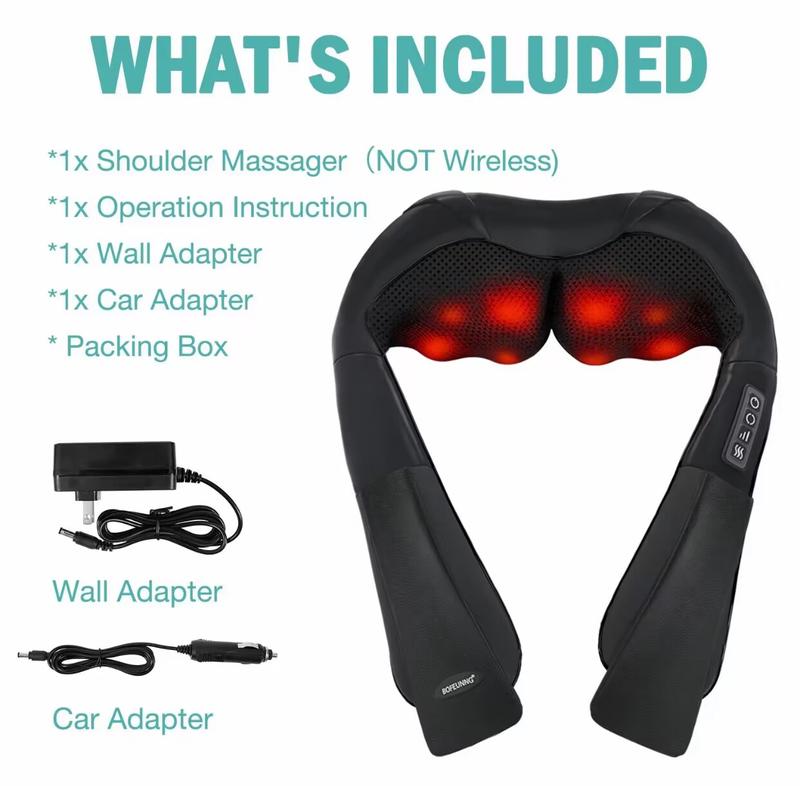 Shiatsu Neck and Back Massager, Electric Shoulder Massager, Car Neck Massage Pillow for Neck, Back, Shoulder, Foot, Leg Massage, Relieve Muscle Pain,Perfect Present for Man Woman Family, Thanksgiving, Christmas, New Year Gift