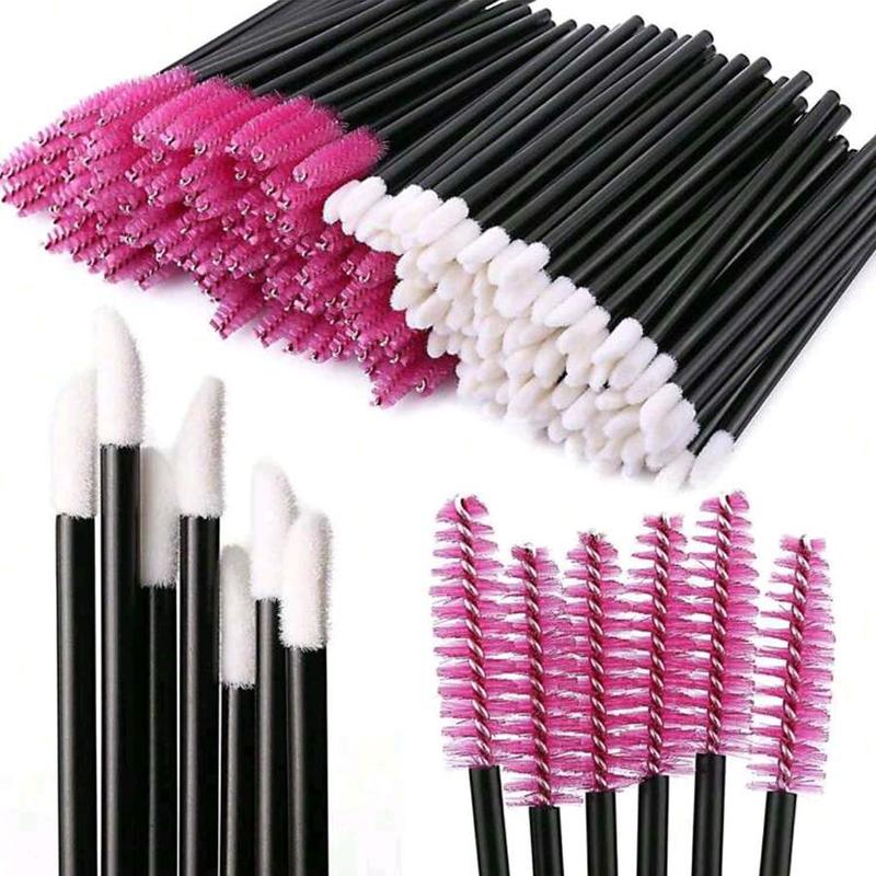 Eyelash & Lip Brush Set, 100pcs Disposable Eyelash Mascara Wands And Lip Brushes Set, Professional Makeup Tools