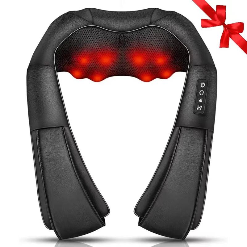 Deep Tissue Neck Massager with Heat, Comfort Portable Travel 3D Kneading Neck Massage Pillow, Neck Relaxation Tool for Home Office Car, Summer Essentials, Men Gifts, Birthday Gifts, Stocking Fillers, Body Massager, Christmas Gift