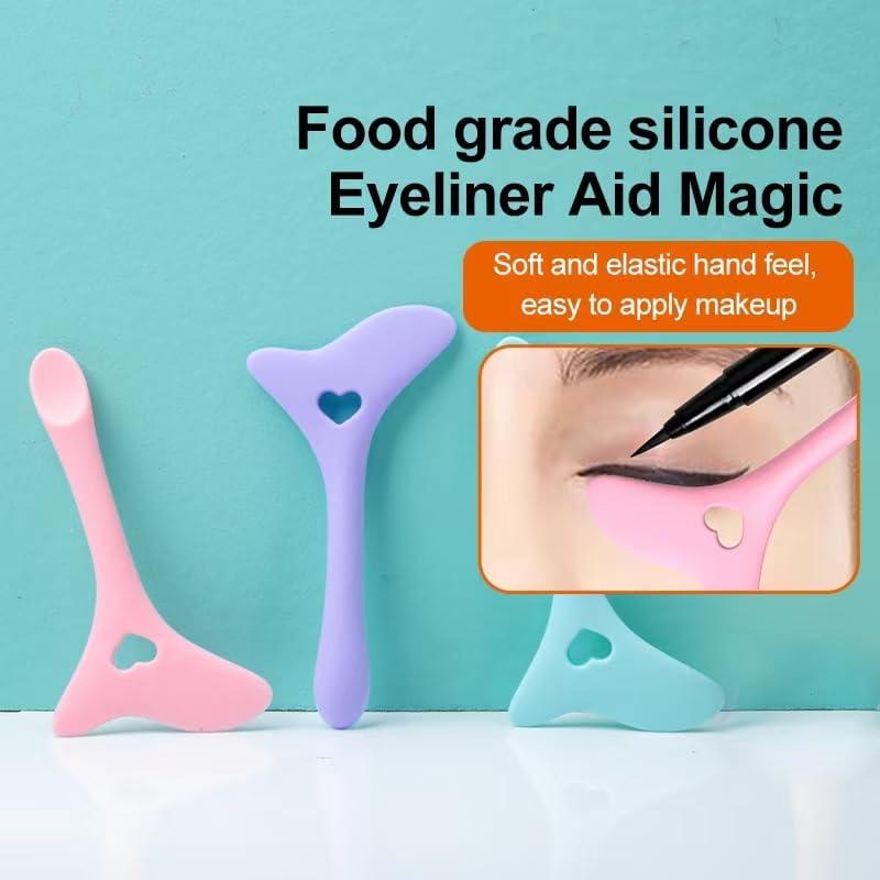 Eyeliner Stencils, Silicone Eyeliner Tool, Mascara Shield, Multifunctional Eye Makeup Applicators - Pink - Lightweight, Cosmetic