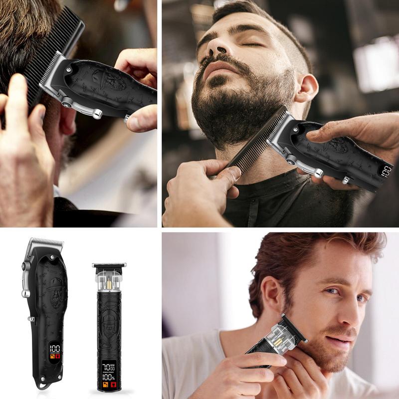 Electric Hair Clipper, 1 Set USB Rechargeable LCD Display Hair Trimmer & Accessories, Professional Hair Clippers Set for Men, Barber, Stylist, Barbershop, Salon