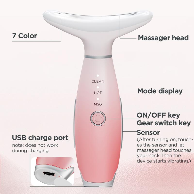 7 Color Facial Massager Tool, Facial Massage Skin Care and Double Chin Neck Massage, Face Sculpting Tool with Thermals, Portable Facial Beauty Devices, Trending Products, Beauty Instrument