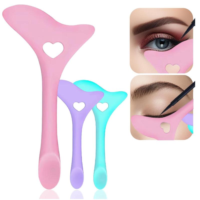 Eyeliner Stencils, Silicone Eyeliner Tool, Mascara Shield, Multifunctional Eye Makeup Applicators - Pink - Lightweight, Cosmetic