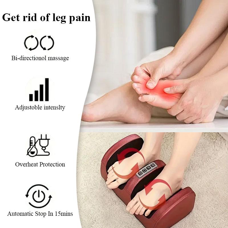 Foot Massager with Heat, Shiatsu Heated Electric Kneading Foot Massager Machine for Plantar Fasciitis, Built-in Infrared Heat Function and Power Cord