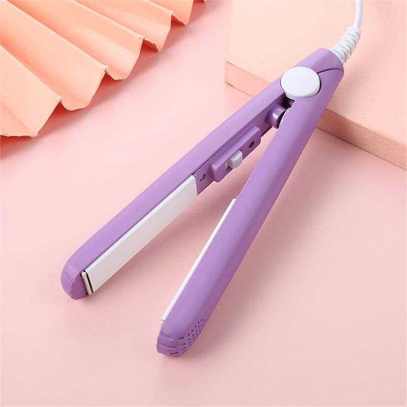 2024 New Purple Werdeny Mini Ceramic Hair Curler & Straightener, 2-in-1 Curling Iron with 1 2 Inch Barrel for Short and Fine Hair