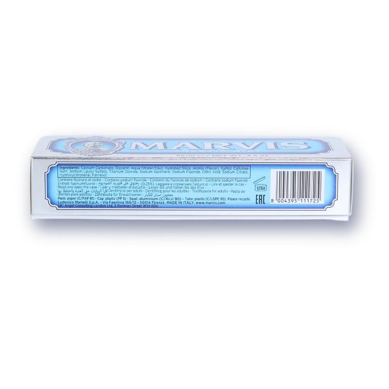 Marvis Toothpaste with Aquatic Mint Flavor, Fluoride, and Colorful Tube from UK for Oral Care Daily Gentle