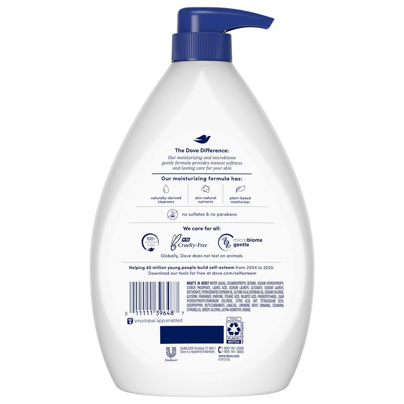 Dove Deep Moisture Body Wash Pump, 34 oz - Sulfate Free & pH Balanced Formula Body Care Cleanser Hydrating Moisturizing