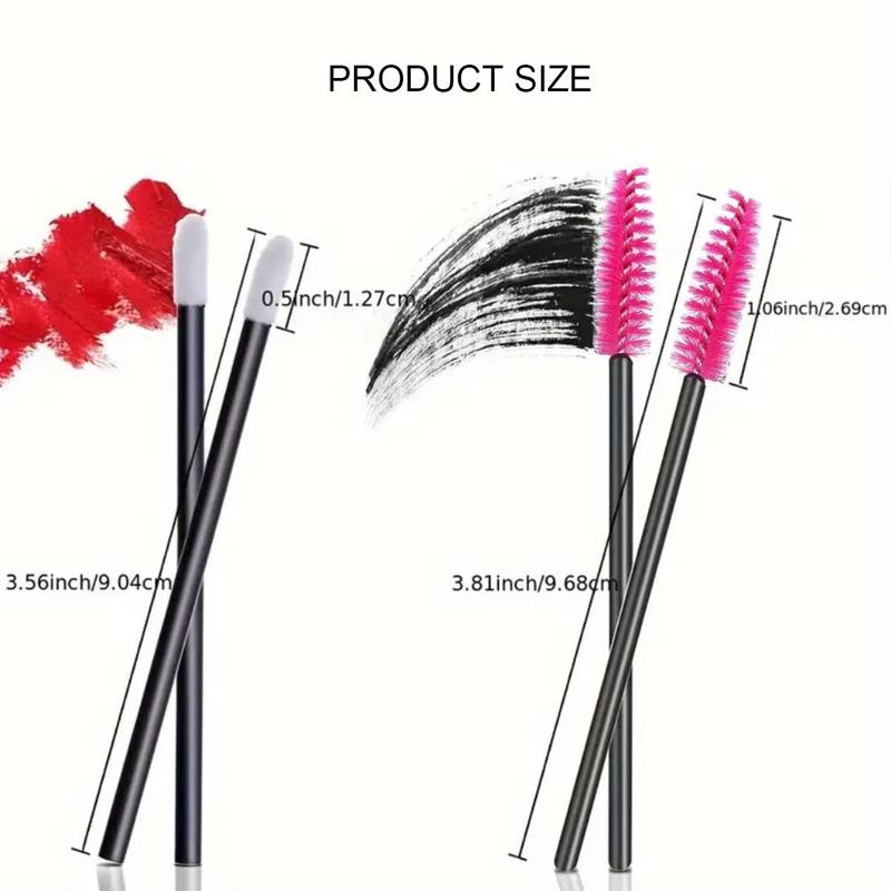 Eyelash & Lip Brush Set, 100pcs Disposable Eyelash Mascara Wands And Lip Brushes Set, Professional Makeup Tools