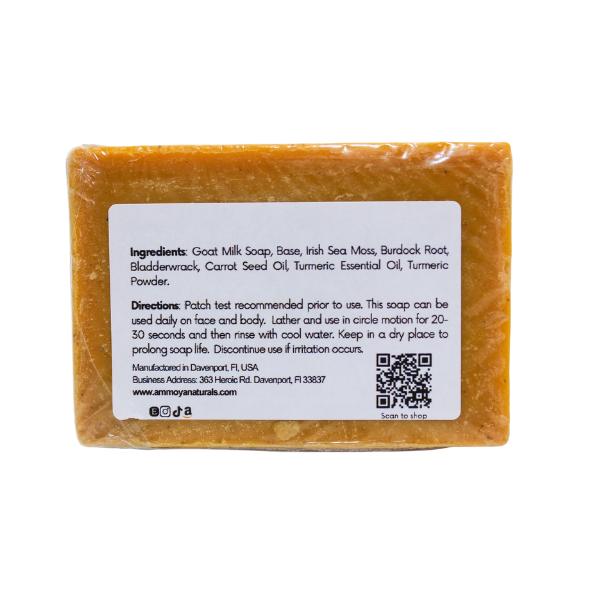 Sea Moss and Turmeric Soap Bar, Face and Body