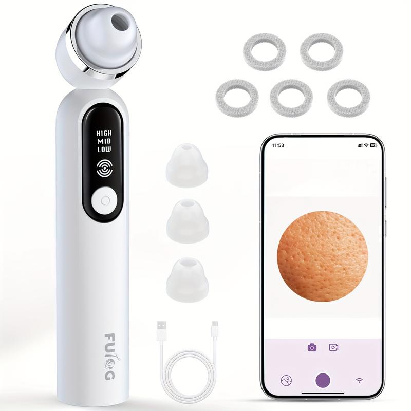 3 Adjustment Modes Blackhead Remover Vacuum, USB Interface Type Pore Vacuum with Camera, 3 Suction Heads for Men and Women Pore Cleaner