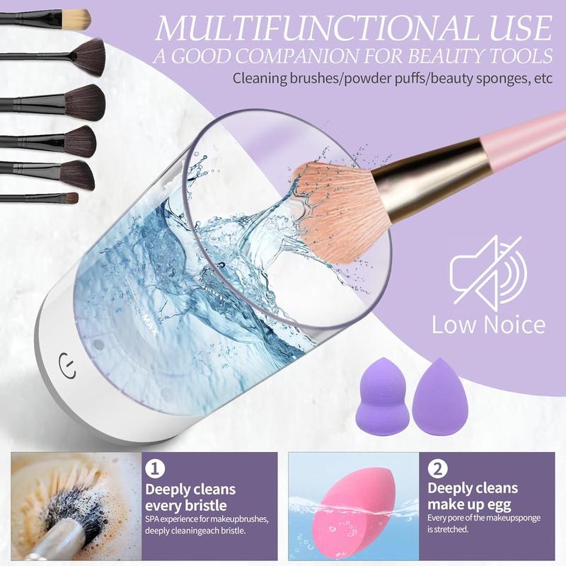 Makeup Brush Cleaner Machine, Electric Makeup Brush Cleaner Tool, Quick Efficient Machine for Deep Cleaning All Types Of Brushes, Best Gifts for Women, Christmas Gift