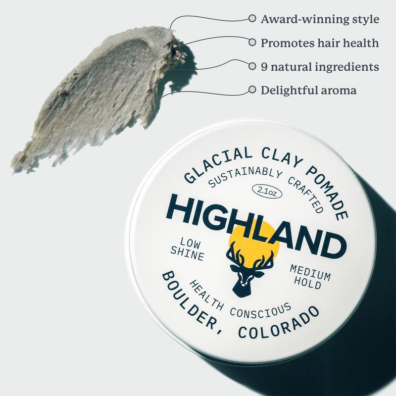 Glacial Clay Hair Styling Pomade | Low Shine, Medium Hold, Award-Winning, For Men Women. 100% Natural. Health Promoting. Nourishing & Texturizing.