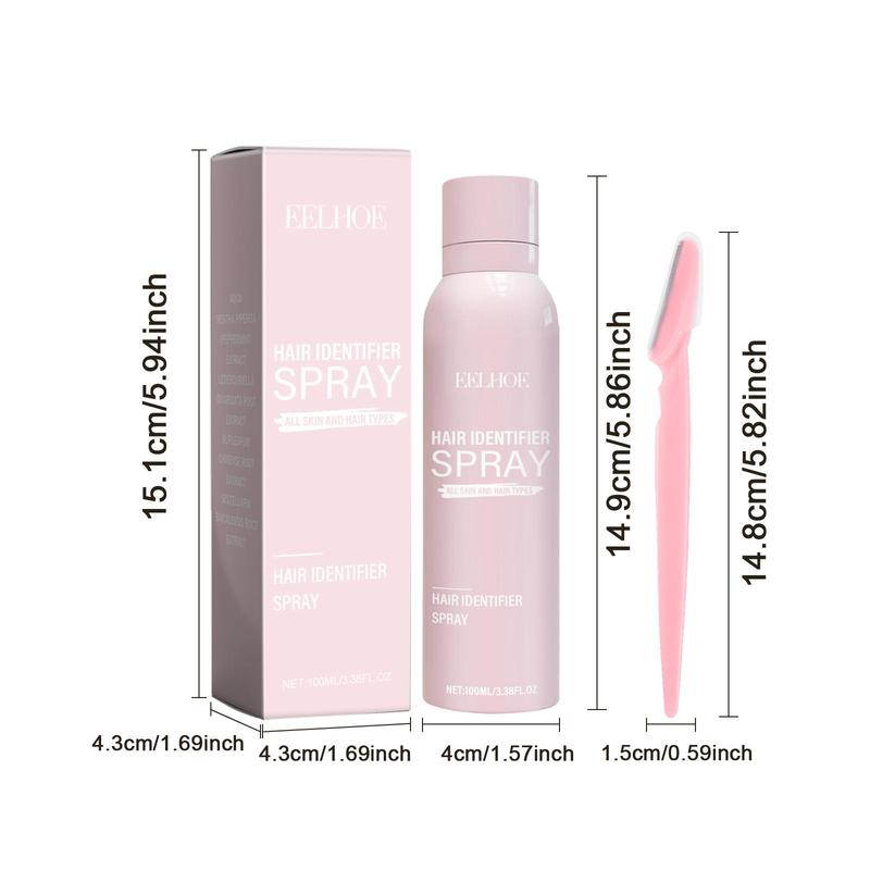 Hair Identifier Spray for Face Dermaplaning, Skin Body Hair Identifying Spray & Manual Hair Razor, Women Hair Removal Tool for Face