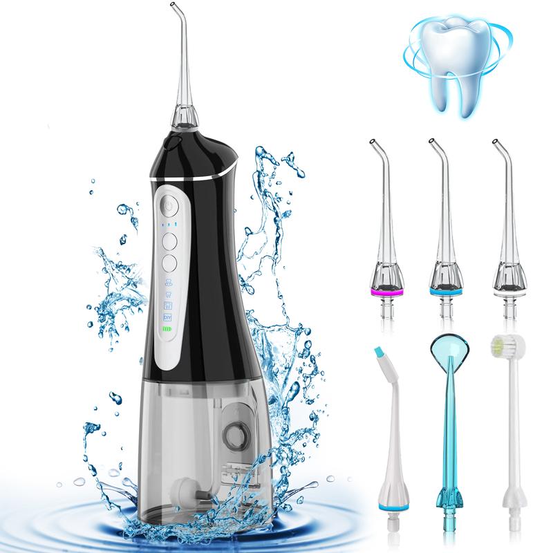 Cordless Water Dental Flosser - 4 Modes, 3 Intensities, IPX7 Waterproof, 320ML, Rechargeable Oral Irrigator for Teeth Cleaning, Travel & Home Use