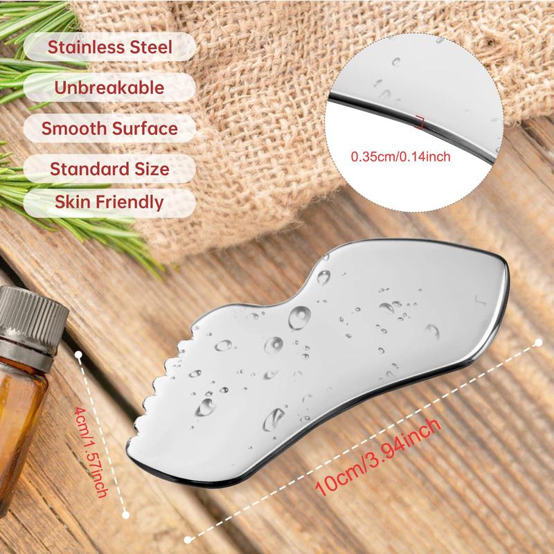 Stainless Steel Gua Sha Facial Tool, 1 Count Body Lymphatic Drainage Massager, Face Guasha Face Sculpting Tool, Skin Care Tool for Women & Girls