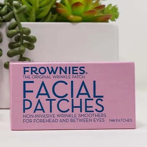 FROWNIES Forehead and Between the Eyes Wrinkle Patches - Hypoallergenic Facial Patches to Smooth & Soften Forehead Wrinkles & Eleven Lines - For Overnight Use, 144 Patches