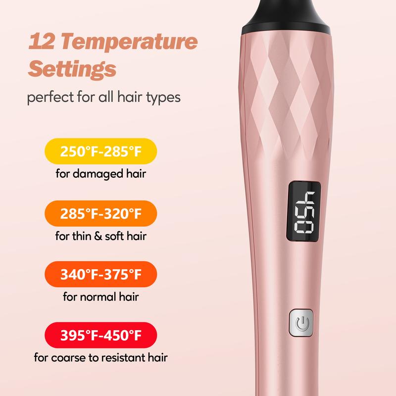 FARERY Small Curling Iron 3 8 Inch, 12 Adjustable Temperature, 30s Fast Heat Up, Glove Included