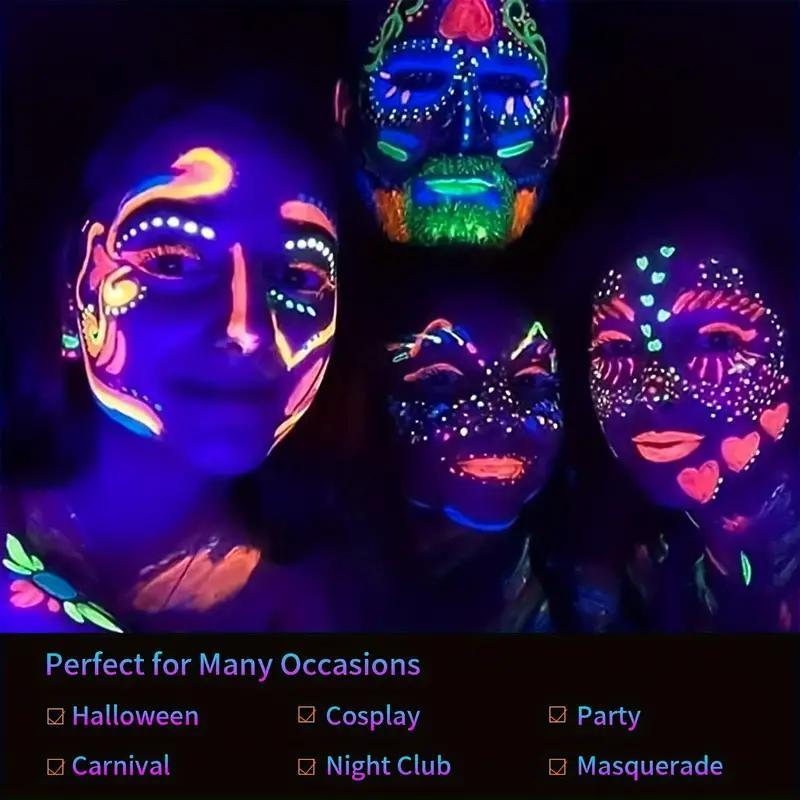 Neon Glow Face & Body Paint Crayons, 1 Box Fluorescent Makeup, Luminous Face Paint For Clubs, Christmas Parties