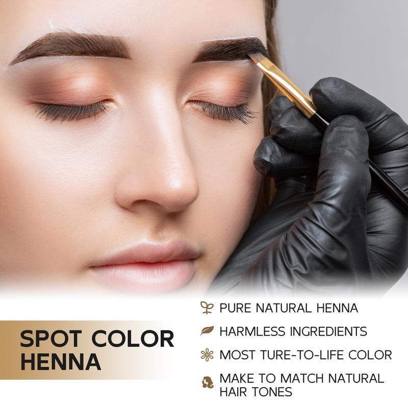 SIMPOUT Natural Henna Brow Tinting Kit, Pure Henna Powder with Developer, Longer-lasting Brow Dye, Professional Spot Coloring Tint for Brow Hair, Vegan, Cruelty-free