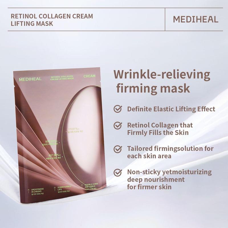 [ MEDIHEAL ] Retinol Collagen Ampoule Lifting Mask 10-PACK Skincare Firming Sheet Mild Sensitive Comfort Skin Repair