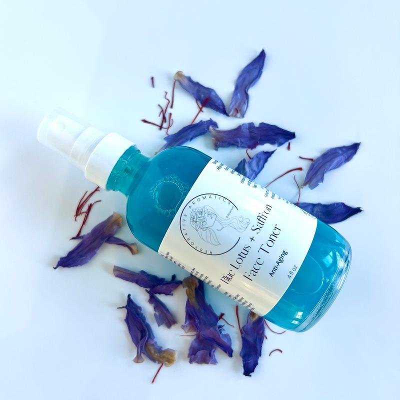 Blue Lotus Saffron Face Toner - Luxurious, Hydrating, Natural Face Mist - Skin Nourishing, Revitalizing