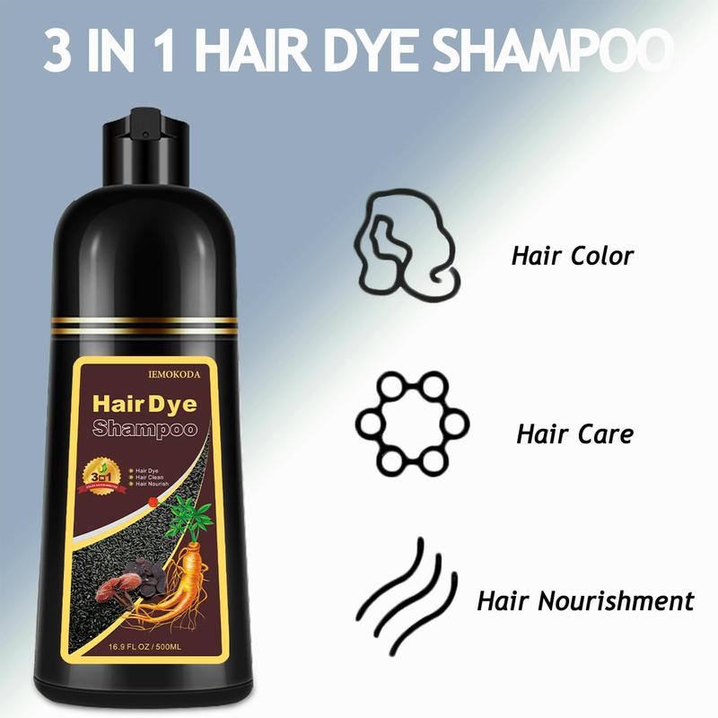 500ML Silver Gray Hair Color Shampoo,  3-IN-1 Hair Dye , Nourishing & Dyeing for Men Women Colors in Minutes, Easy to Use at Home,Haircare