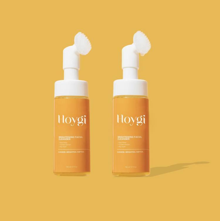 2 pics   pack NEW - Hoygi Turmeric + Kojic Acid Foaming Facial Cleanser + Silicone Brush Cleansing Skincare