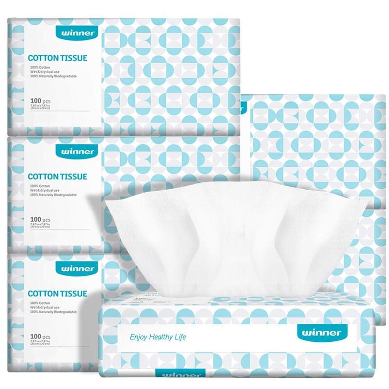 Winner 100% USA Cotton Disposable Dry Wipes I Disposable Face Towels I Daily Face Towel Household,Soft,Thick,Super Absorbent,Reusable,Comfort Skincare