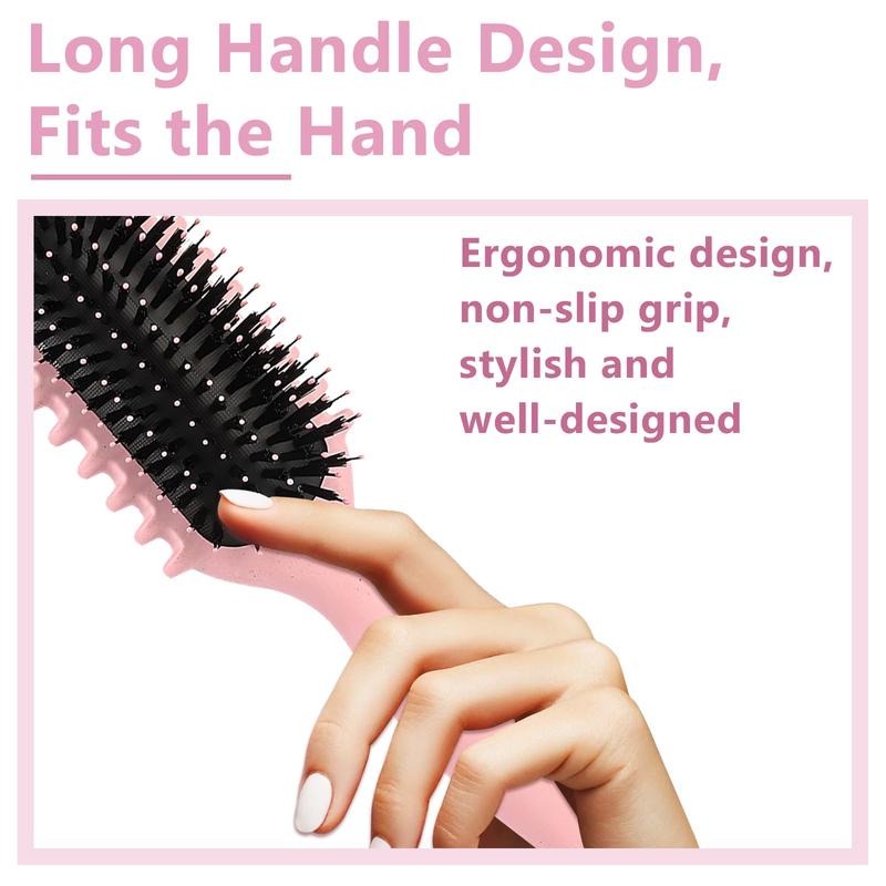 Curl Enhancing Hair Brush Forked Curling Comb Reduces Pulling and Separation of Curls Hair Styling Tool for Unisex (Pink)