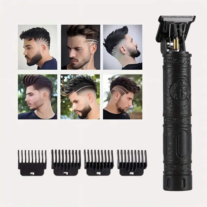 1PC Rechargeable Hair Clipper Black Buddha Head Trimmer Beard Trimmer Hair Clipper Shaving Portable