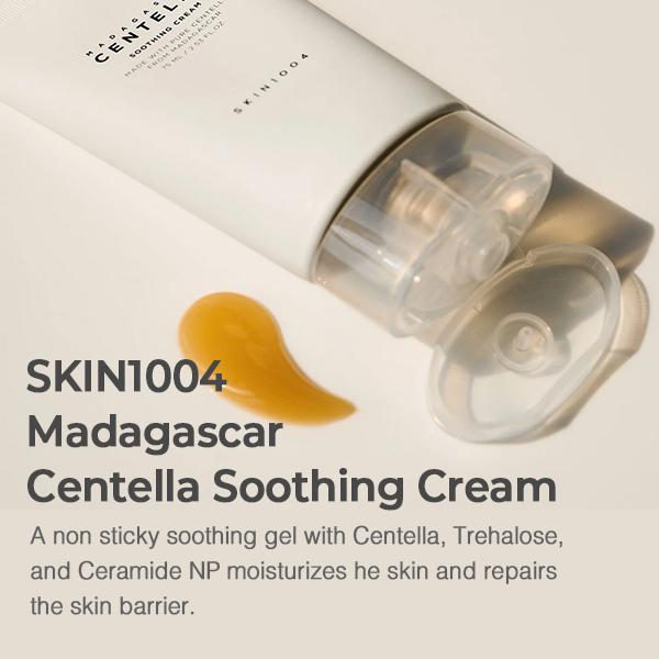 [SKIN1004] Madagascar Centella Soothing Cream 2.53 fl.oz, 75ml, Quadruple Ceramide Complex Strengthens Skin Barrier and Smooths Skin