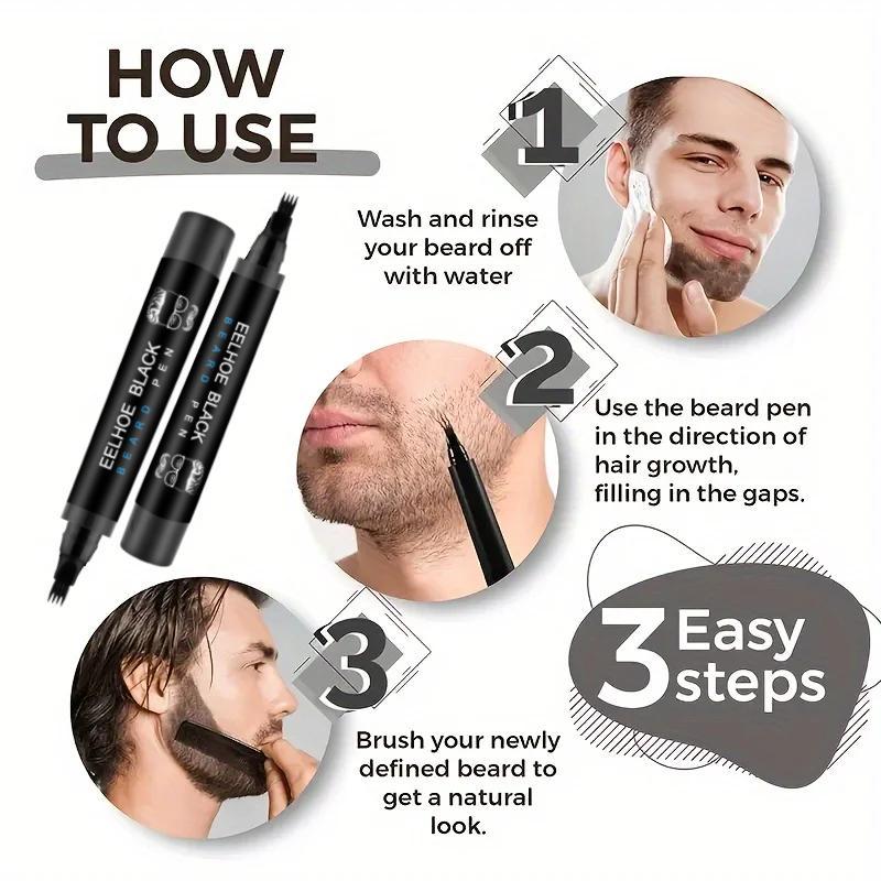 Beard Filling Pen Kit, Professional Beard Shaping Pen with Brush, Men's Beard Styling Tools, Great Gift for Dad, Christmas Gift