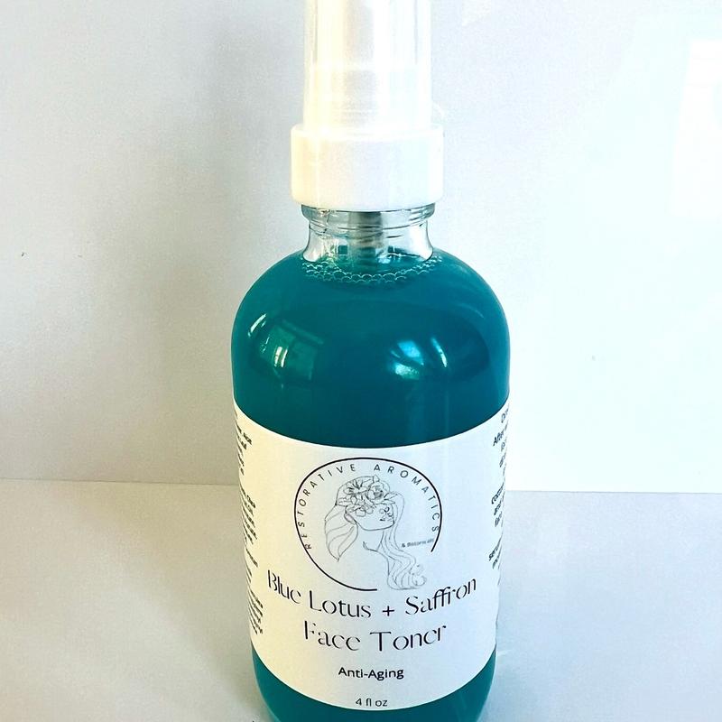 Blue Lotus Saffron Face Toner - Luxurious, Hydrating, Natural Face Mist - Skin Nourishing, Revitalizing