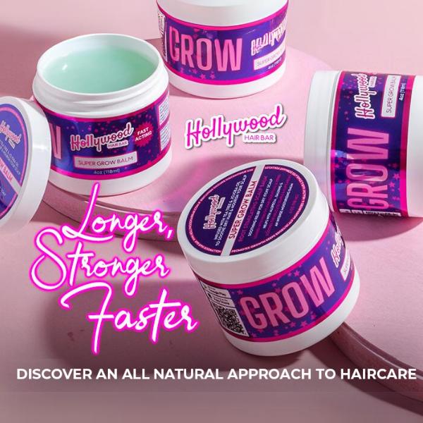 Hollywood Hair Bar Mint Super Grow Grease - Scalp Revitalizing Balm HairCare Comfort Organic Castor paraben free curly